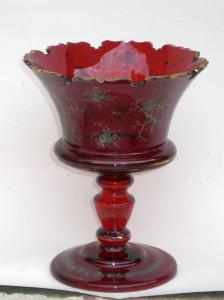 coppa in vetro rosso Boemia